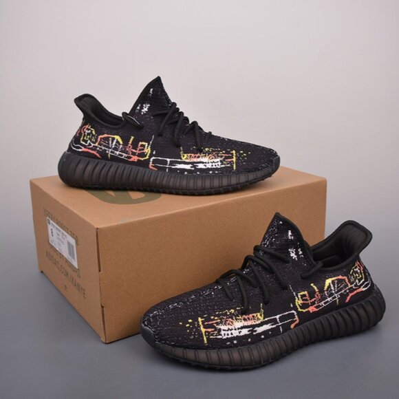 Yeezy 350 V2 Black Graffiti Sneakers - Picture 5 of 9